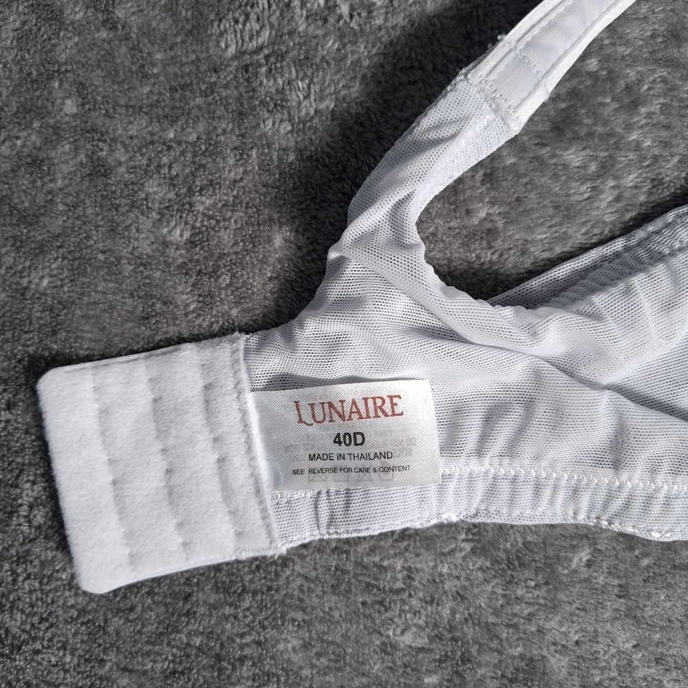 Lunaire Windsor  Lace Floral Satin Bra Underwire Silver 40D NWT - Picture 10 of 11